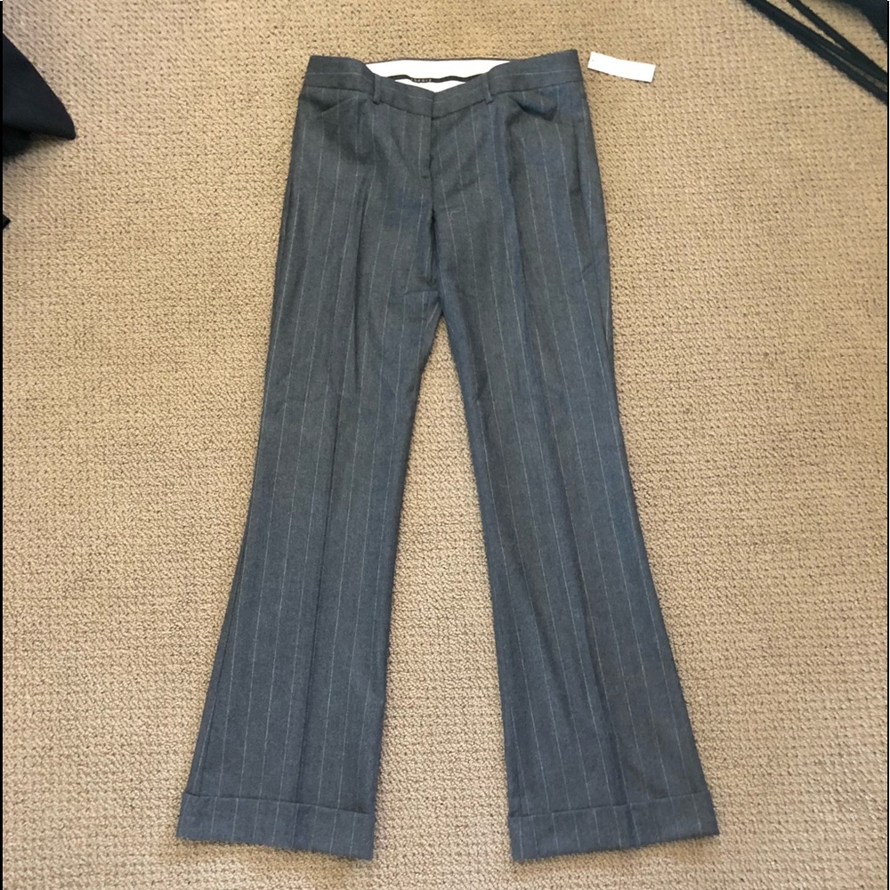 Cuffed wool pinstriped THEORY pants